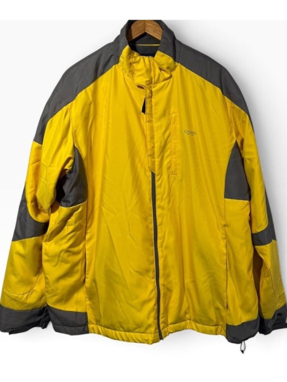 Chaps Men's Water Resistant Fleece Lined Explorer Jacket Coat XL Yellow Full Zip